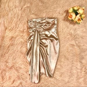 Bebe Blush Pink Crushed Satin Party Dress